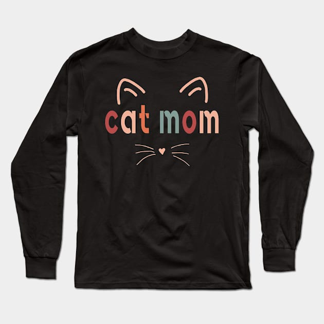 Cat Mom Long Sleeve T-Shirt by Abderrahmaneelh